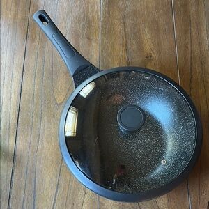 D&W Deane & White Premium Die Cast Metal 11” All-In-One WOK w/ Lid Black Handle